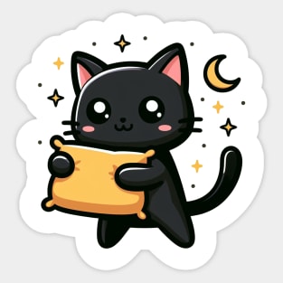 BLACK CAT PILLOW Sticker